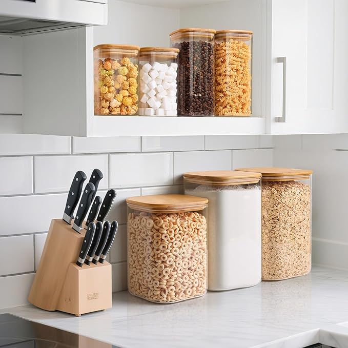 ComSaf 4.6Qt Glass Food Storage Containers, 1.2 Gallon Glass Flour and Sugar - Image 6
