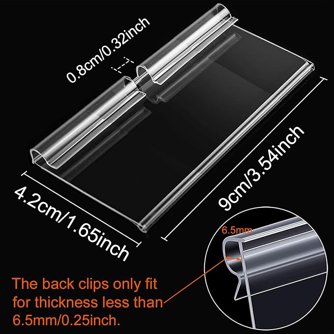 50PCS Basket Bin Labels Clip On, ChanQnTon Clear Plastic Label Holders - Image 2