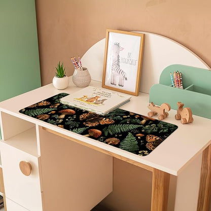 Vintage Butterfly Mushroom Mouse Pad – Large Extended Desk Mat 31.5 x 11.8 in– - Image 3