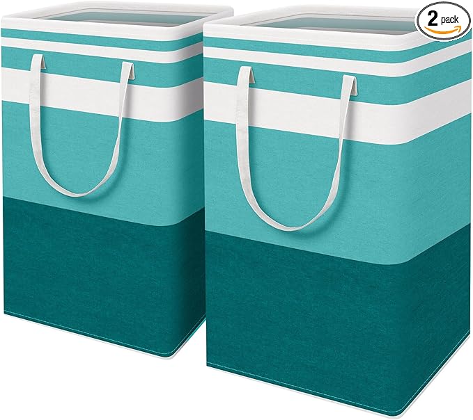 HomeHacks 2-Pack Large Laundry Basket, Waterproof, Freestanding Laundry Hamper by HomeHacks