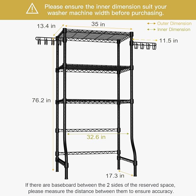 Ulif U8 Laundry Room Storage Organizer, Over The Washer and Dryer Storage - Image 3