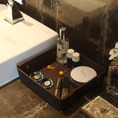 CASIRENA Father's Day Gifts Faux Leather Valet Tray Organizer - Image 9