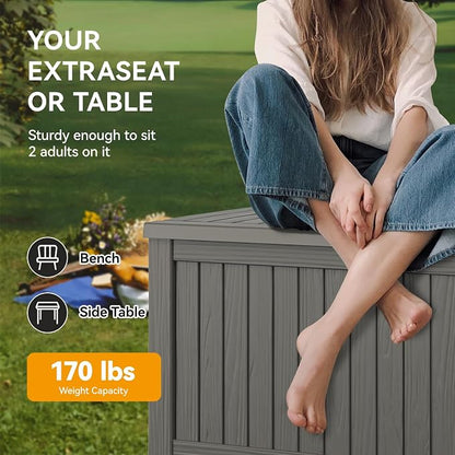 150 Gallon Outdoor Storage Box, Resin Deck Boxes Outdoor Waterproof - Image 6
