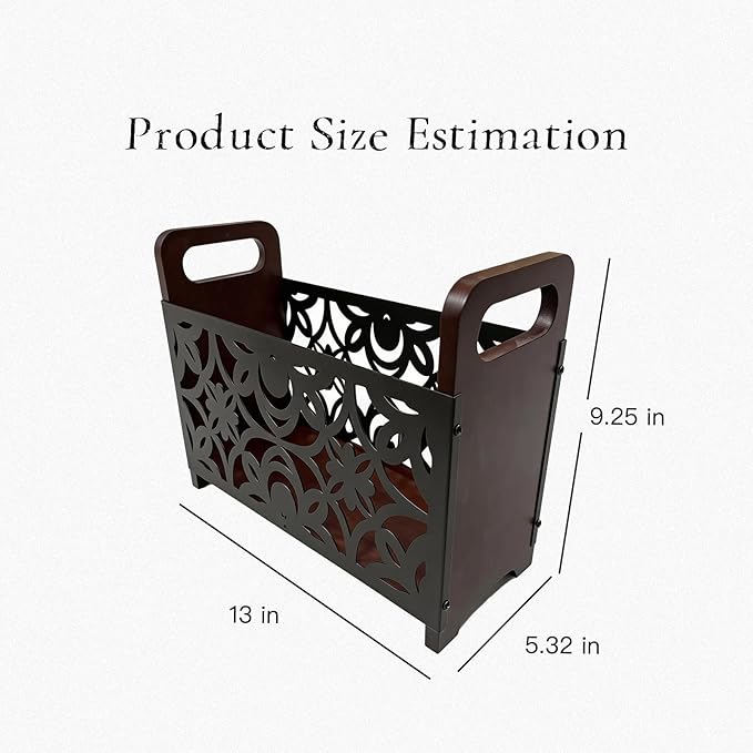 Magazine Holder Floor, Magazine Holder – Wooden & Metal Decorative Magazines - Image 2