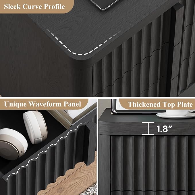 Fluted Nightstand Set of 2 - Image 7
