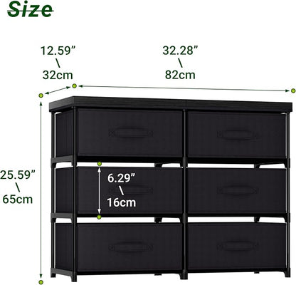 GcdPai Dresser with 6 Fabric Drawer Leather Desktop Sturdy Metal Plastic - Image 2