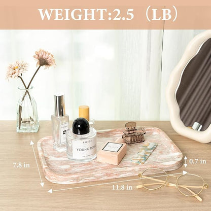 Marble Vanity Tray, Marble Bathroom Tray Countertop, Decorative Tray - Image 4