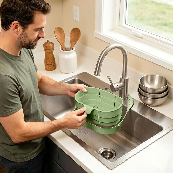 Stretchable Foldable Hanging Sink Strainer Basket - Image 4