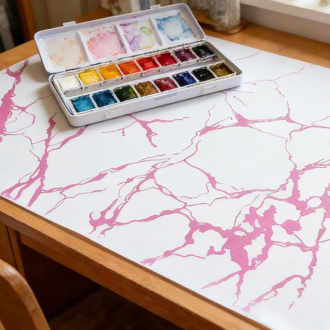 Pink Marble Pattern Shelf Liner, Non-Adhesive Non-Slip Thickened Drawer Liner - Image 7