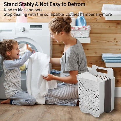 Plastic Collapsible Hanging Laundry Baskets - Image 2