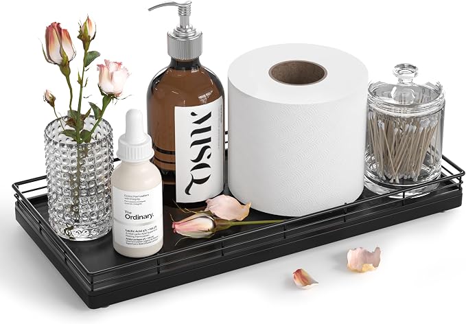 Oak Bathroom Toilet Tank Tray, Vanity Tray by Focusonit