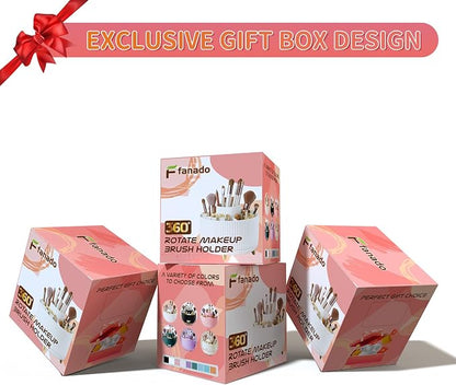 360° Rotate Makeup Brush Holder Organizer, Makeup Organizers Countertop - Image 8