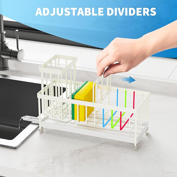 Cisily Cream Sponge Holder for Kitchen Sink, Sink Caddy Organizer - Image 4