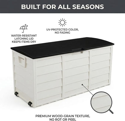 75 Gallon Outdoor Storage Box, 260L Waterproof Resin Deck Box - Image 3