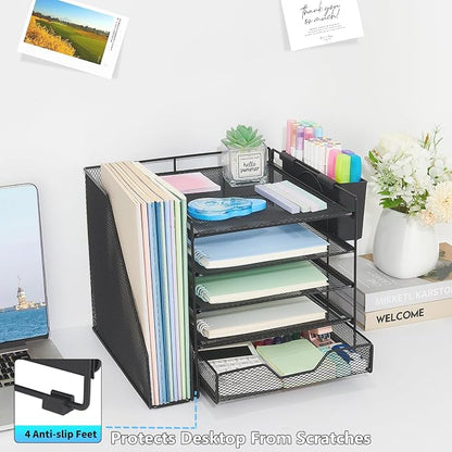 Desk Organizers and Accessories, 5-Tier Paper Letter Tray Organizer - Image 5