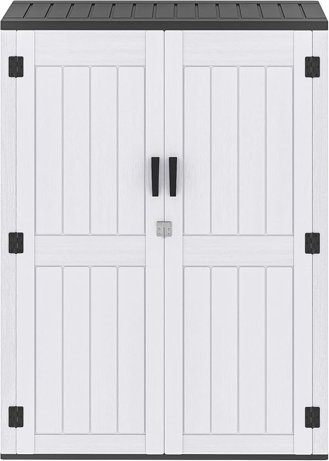 DWVO 59 Cu. Ft. Vertical Storage Shed, Weatherproof Outdoor Tall Cabinet by DWVO