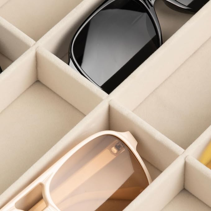 Frebeauty Sunglass Organizer, Velvet Glasses Organizer, 8-Slot Sunglasses Tray - Image 5