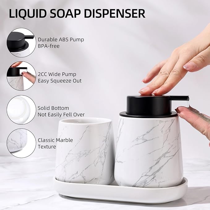 BosilunLife Marble Bathroom Accessory Set - Image 2