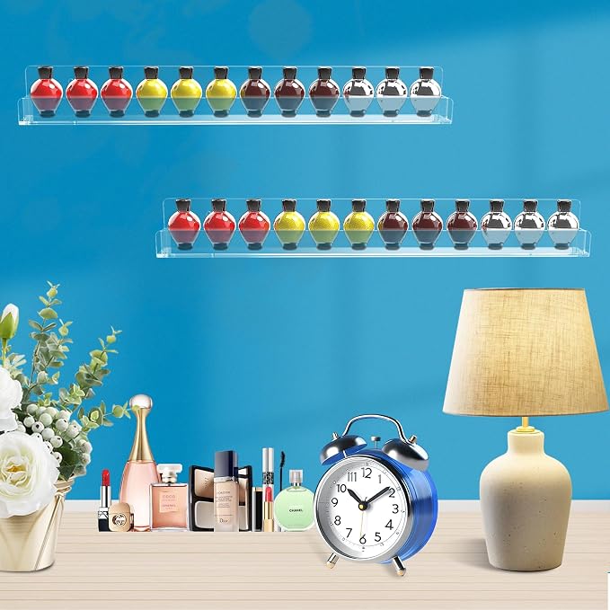 Nail Polish Shelf Wall 15 Inch Acrylic Clear Rack Sunglass Organizer - Image 5
