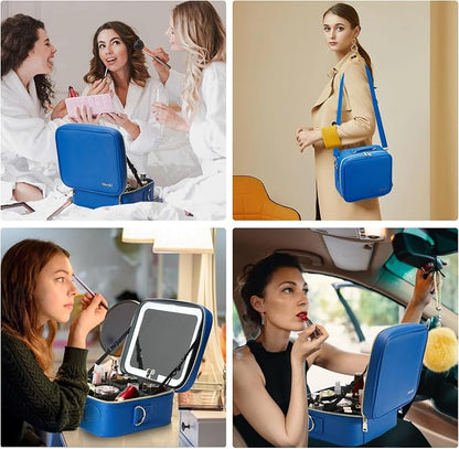 Mocado Travel Makeup Bag with LED Lighted Mirror, Travel Makeup Organizer - Image 7