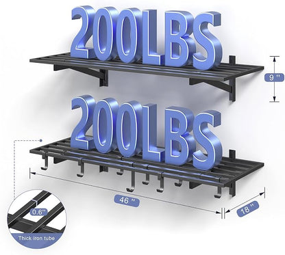 2-Pack 1.5x4ft Garage Shelving Wall Mounted, 1.5' x 4' Heavy Duty Garage - Image 2