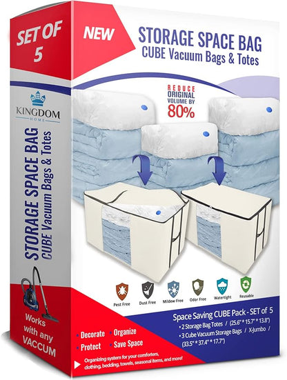 Cube Vacuum Storage Bags, Space Saver Bags, Decorative Totes - Image 2