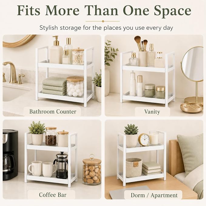 Bathroom Organizer Countertop, 2 Tier Counter Storage Shelf - Image 6