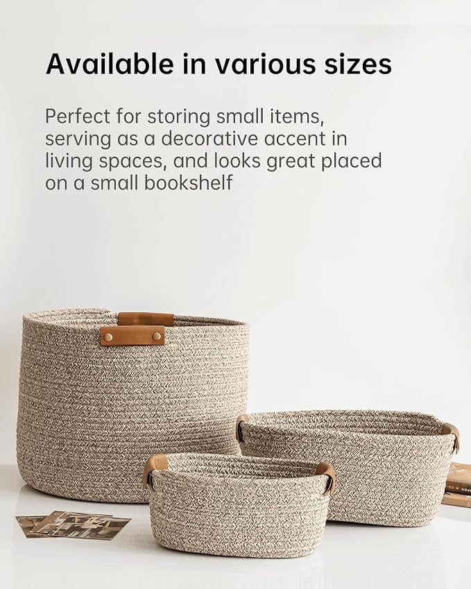 Medium Cotton Woven Basket - Image 5