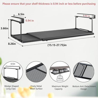 Expandable Under Cabinet Shelf, Extendable Under Shelf Storage - Image 3