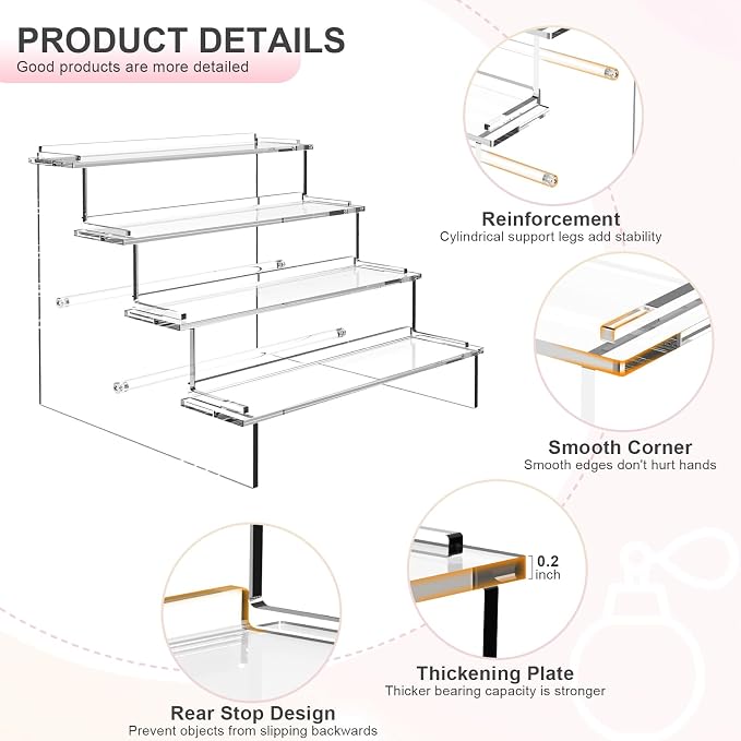 ULENDIS 4 Tier Acrylic Display Stands Organizer - Image 2