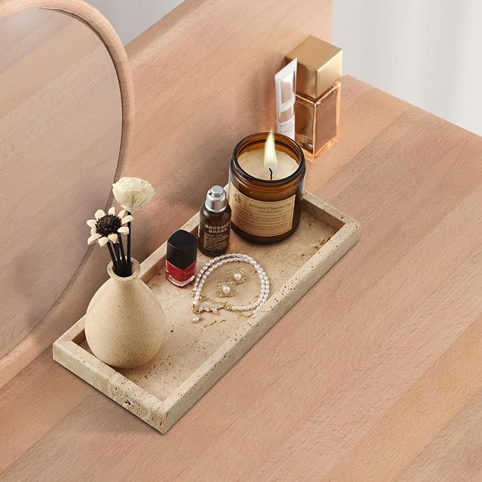Real Natural Small Marble Tray for Bathroom, Kitchen and Desktop, Rectangle - Image 7