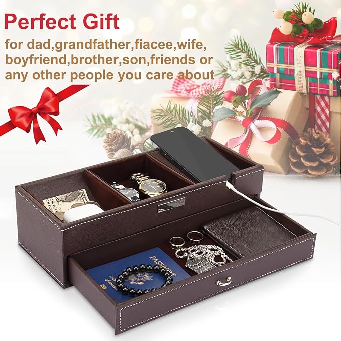Baoyun Mens Valet Tray, Nightstand Organizers - Image 2