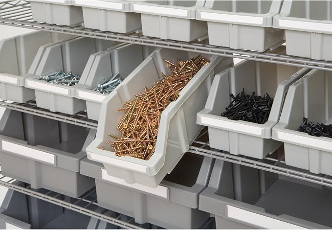 Seville Classics Commercial 7-Tier Platinum/Gray NSF 22-Bin Rack Storage System - Image 3