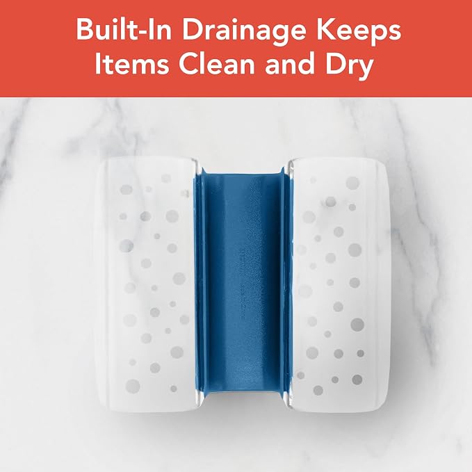 Spectrum Sink Saddle for Kitchen Sink Blue Clear Sponge and Brush Holder - Image 4