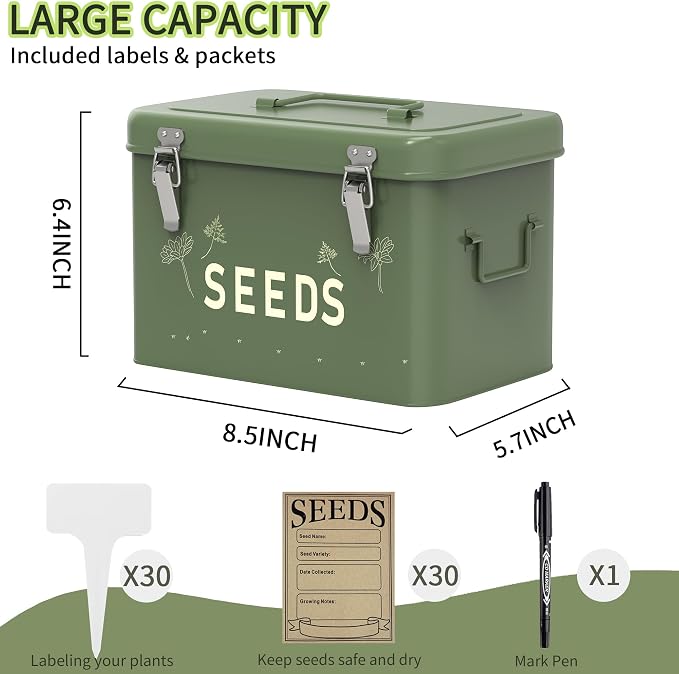 Orionstar Seed Storage Organizer, Metal Seed Saving Box - Image 2