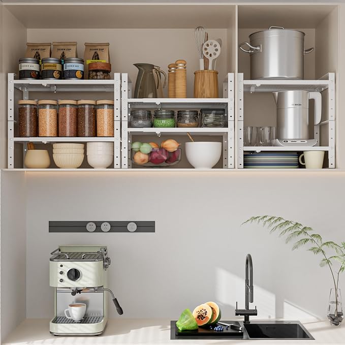 Expandable, Adjustable & Stackable Spice Rack, Cabinet Kitchen Countertop Shelf - Image 6