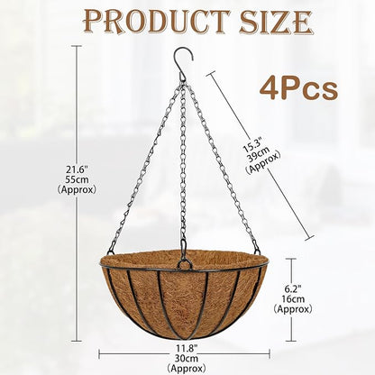 12 Inch Metal Hanging Basket - Image 2