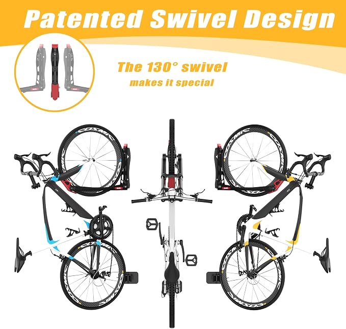 TORACK BIKEPAL No Lifting Swivel Bike Racks, Space Saving Wall Mounted Bike - Image 3