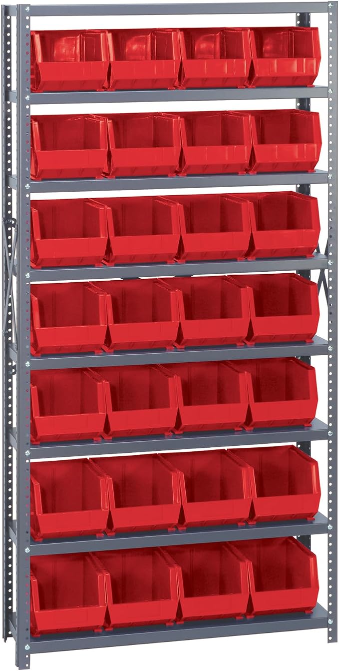 Quantum Storage Systems QSBU-239RD Giant Open Hopper Steel Shelving System by QuantumStorageSystems