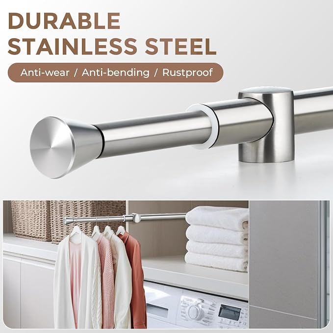 12" Valet Rod for Closet Pull Out, Adjustable Expandable Stainless Steel Valet - Image 7