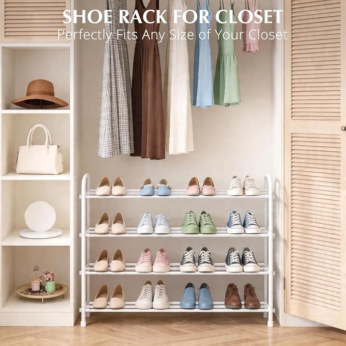 INSMART 4-Tier Expandable Shoe Rack, Stackable and Adjustable Shoes Organizer - Image 6