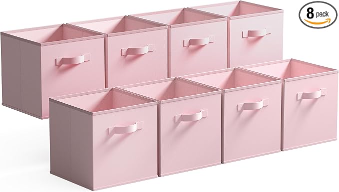 GRANNY SAYS Pink Cube Storage Bins, 13x13 Storage Cube Organizer, Decorative by GRANNYSAYS