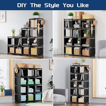 Mavivegue Book Shelf, 12 Cube Storage Organizer, DIY Bookcase, Metal Cube - Image 3