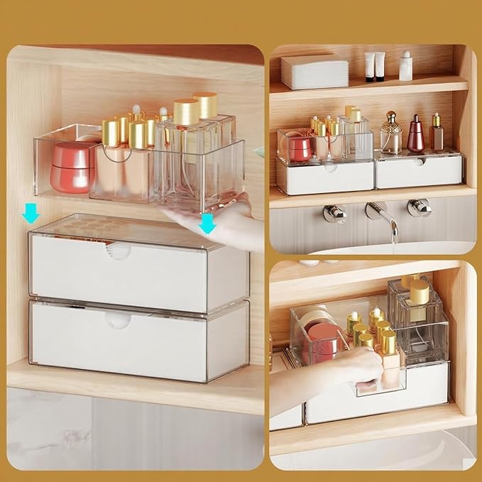 3 Tier Medicine Cabinet Organizer and Storage, Stackable Bathroom Medicine - Image 3