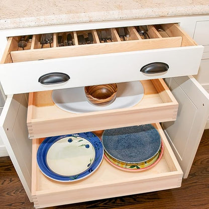 26''W x 21''D x 3''H Pull Out Cabinet Drawer Soft Close Slide Out Wood Organizer - Image 2
