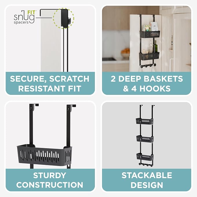Zenna Home SnugFit Over the Door Caddy Organizer - Image 3