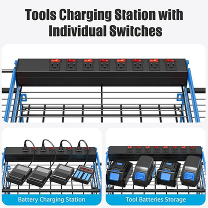 CCCEI Blue Power Tool Organizer Wall Mount, Large Tools and Battery Storage - Image 2