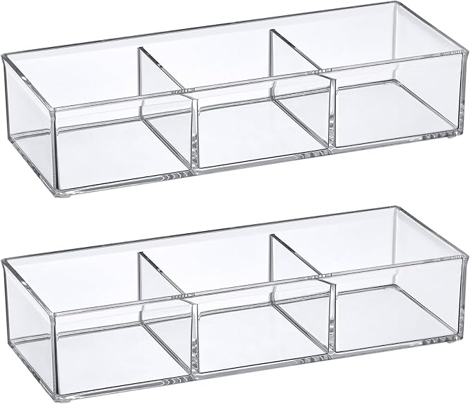 Amazing Abby - Charm - Acrylic 3-Compartment Makeup Organizer, Transparent - Image 5