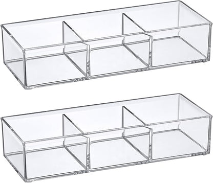 Amazing Abby - Charm - Acrylic 3-Compartment Makeup Organizer, Transparent - Image 5