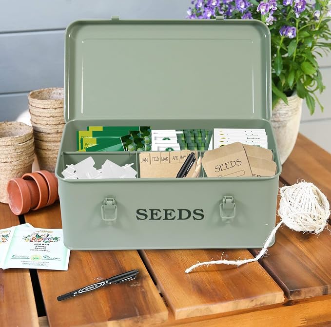 Seed Storage Organizer, 4 Compartment Seed Storage Box - Image 6